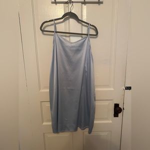 Blue slip dress